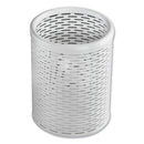 Artistic Urban Collection Punched Metal Pencil Cup, 3.5" Diameter x 4.5"h, White