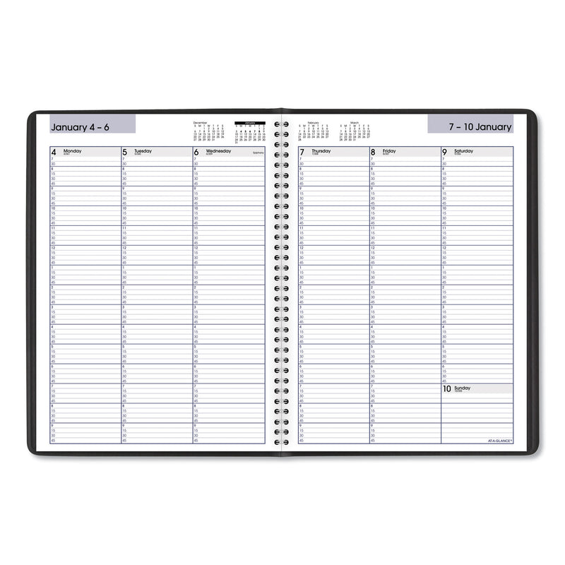 AT-A-GLANCE DayMinder Weekly Appointment Book, Vertical-Column Format, 11 x 8, Black Cover, 12-Month (Jan to Dec): 2023