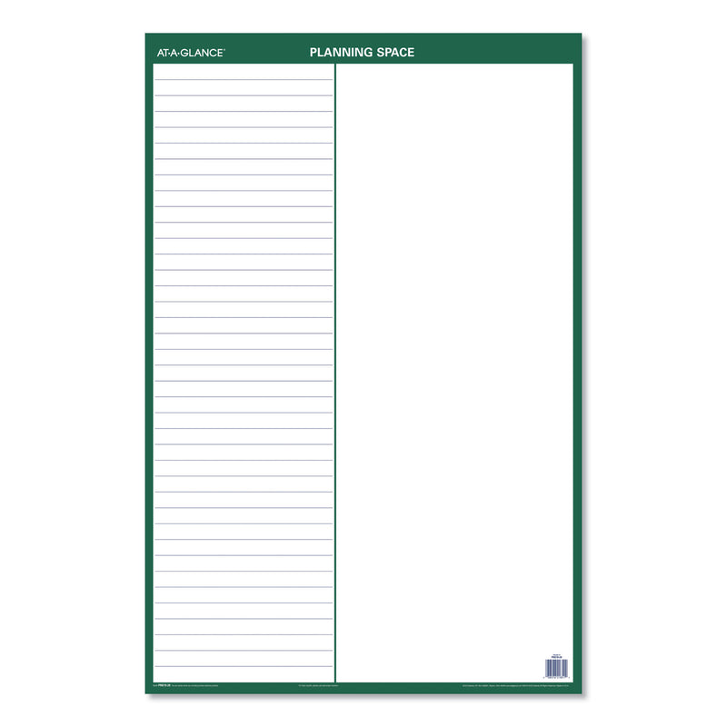 AT-A-GLANCE Vertical Erasable Wall Planner, 24 x 36, White/Green Sheets, 12-Month (Jan to Dec): 2023