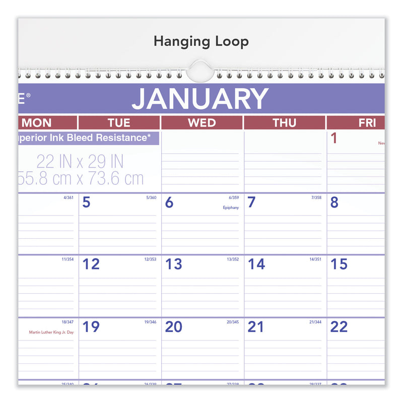 AT-A-GLANCE Two-Month Wall Calendar, 22 x 29, White/Blue/Red Sheets, 12-Month (Jan to Dec): 2023