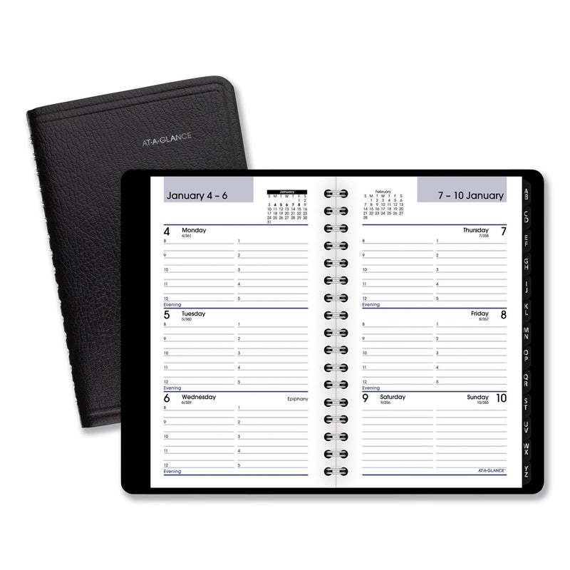 AT-A-GLANCE DayMinder Weekly Pocket Appointment Book with Telephone/Address Section, 6 x 3.5, Black Cover, 12-Month (Jan to Dec): 2023
