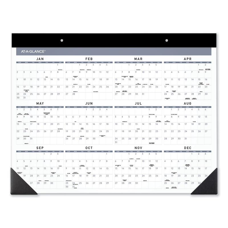 AT-A-GLANCE Contemporary Monthly Desk Pad, 22 x 17, White Sheets, Black Binding/Corners,12-Month (Jan to Dec): 2023