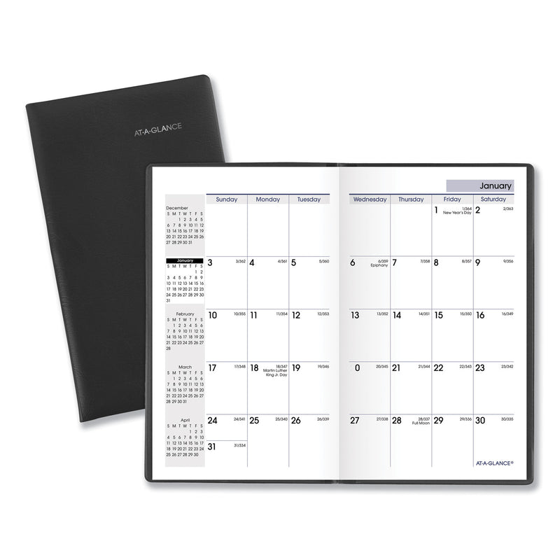 AT-A-GLANCE DayMinder Pocket-Sized Monthly Planner, Unruled Blocks, 6 x 3.5, Black Cover, 14-Month (Dec to Jan): 2022 to 2024