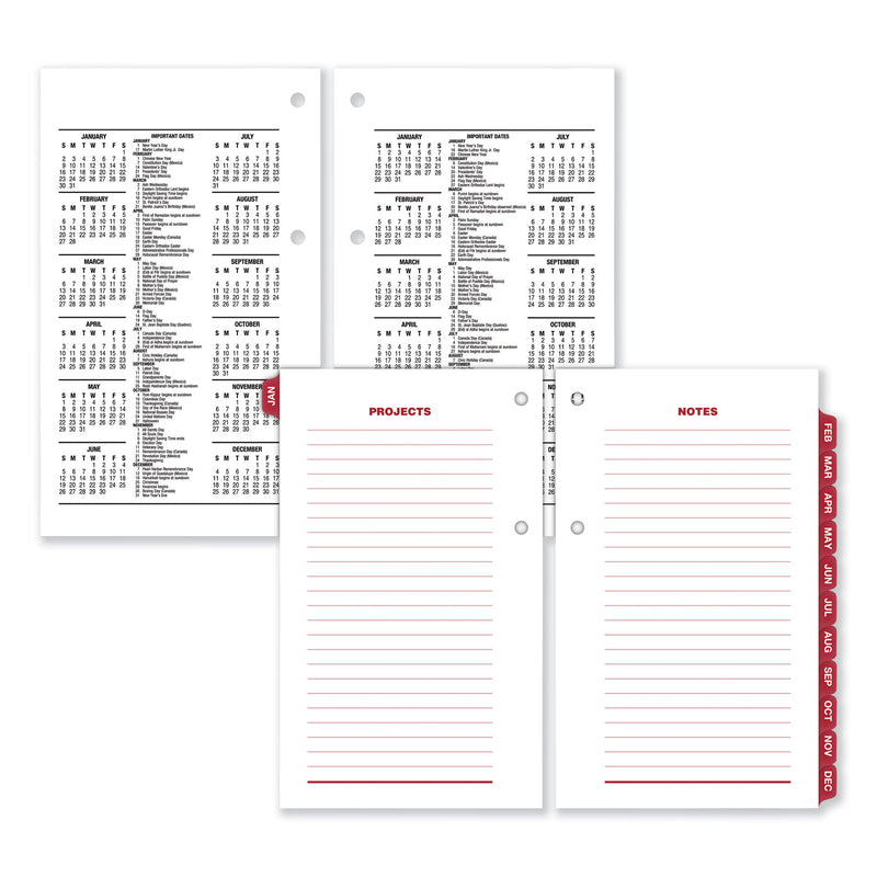 AT-A-GLANCE Desk Calendar Refill with Tabs, 3.5 x 6, White Sheets, 2023