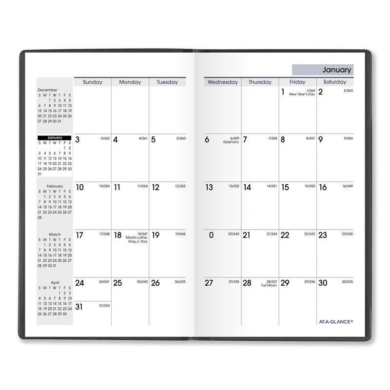AT-A-GLANCE DayMinder Pocket-Sized Monthly Planner, Unruled Blocks, 6 x 3.5, Black Cover, 14-Month (Dec to Jan): 2022 to 2024