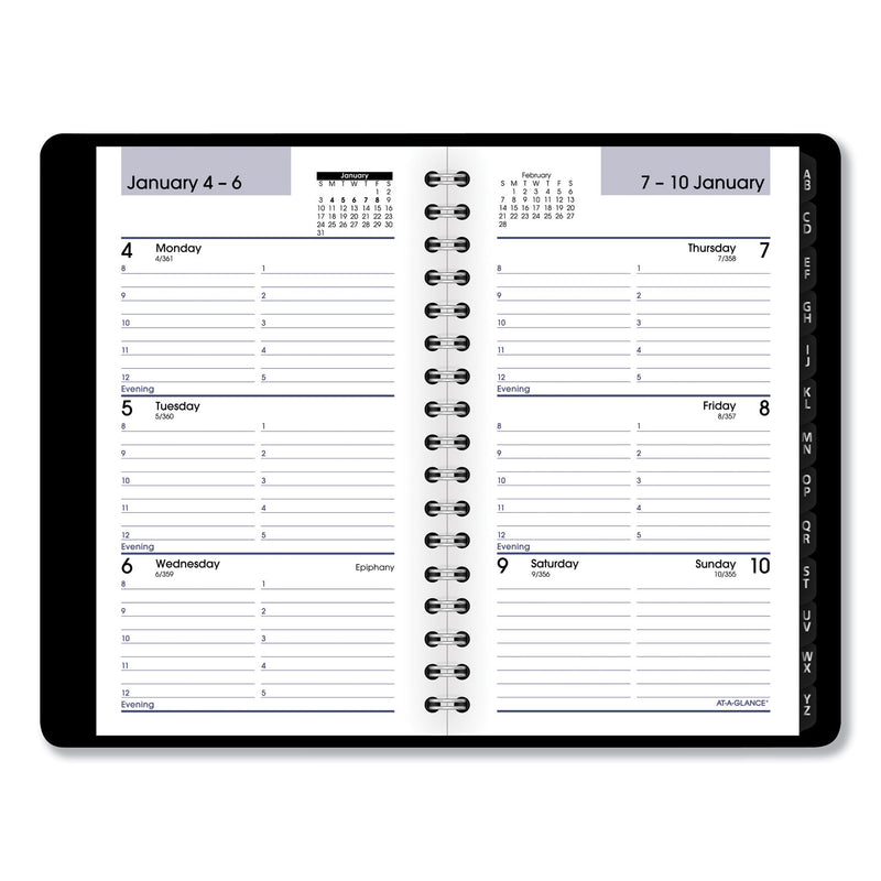 AT-A-GLANCE DayMinder Weekly Pocket Appointment Book with Telephone/Address Section, 6 x 3.5, Black Cover, 12-Month (Jan to Dec): 2023