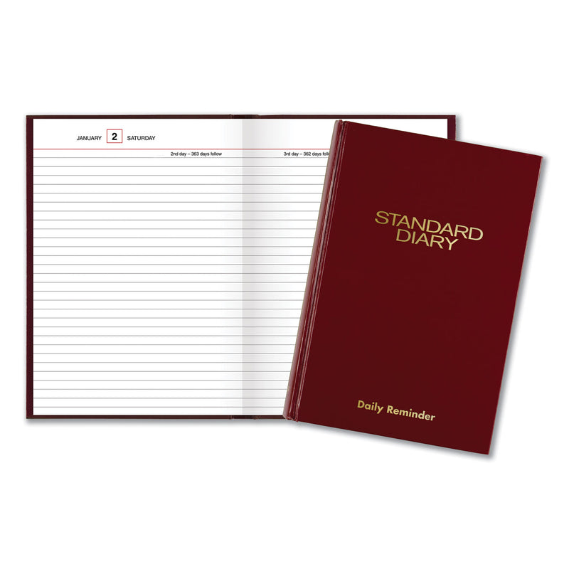 AT-A-GLANCE Standard Diary Daily Reminder Book, 2023 Edition, Medium/College Rule, Red Cover, 8.25 x 5.75, 201 Sheets