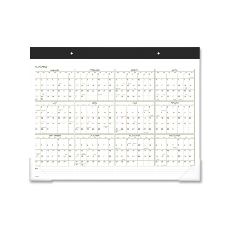 AT-A-GLANCE Two-Color Desk Pad, 22 x 17, White Sheets, Black Binding, Clear Corners, 12-Month (Jan to Dec): 2023