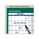 AT-A-GLANCE Vertical Erasable Wall Planner, 24 x 36, White/Green Sheets, 12-Month (Jan to Dec): 2023