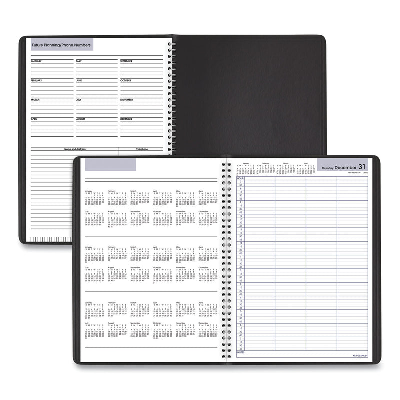 AT-A-GLANCE DayMinder Four-Person Group Daily Appointment Book, 11 x 8, Black Cover, 12-Month (Jan to Dec): 2023