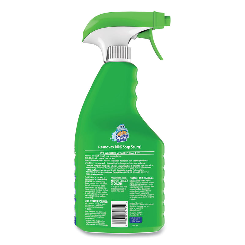 Scrubbing Bubbles Multi Surface Bathroom Cleaner, Citrus Scent, 32 oz Spray Bottle, 8/Carton