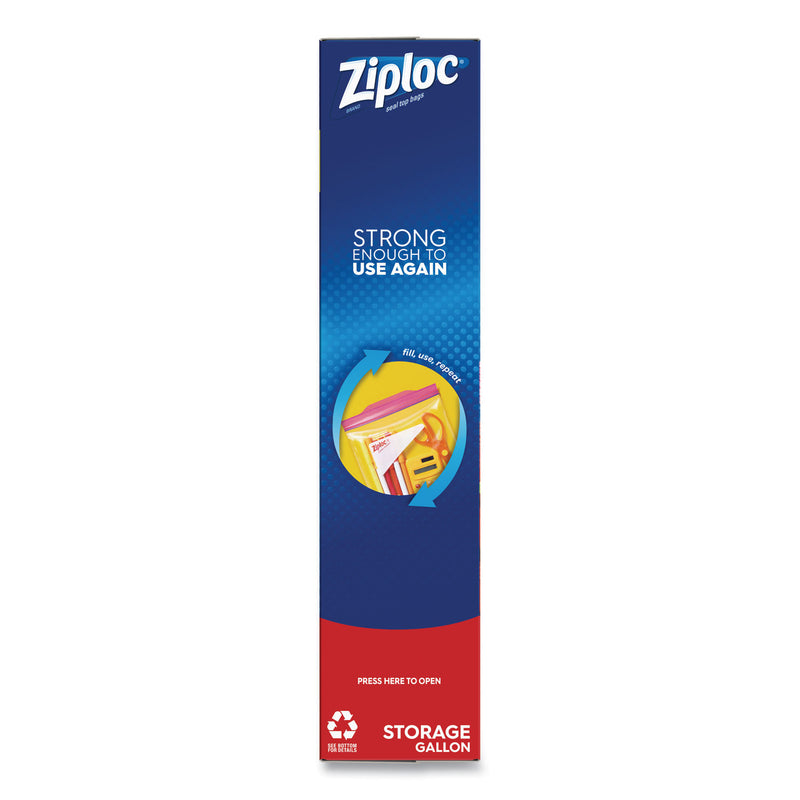 Ziploc Double Zipper Storage Bags, 1 gal, 1.75 mil, 9.6" x 12.1", Clear, 228/Carton