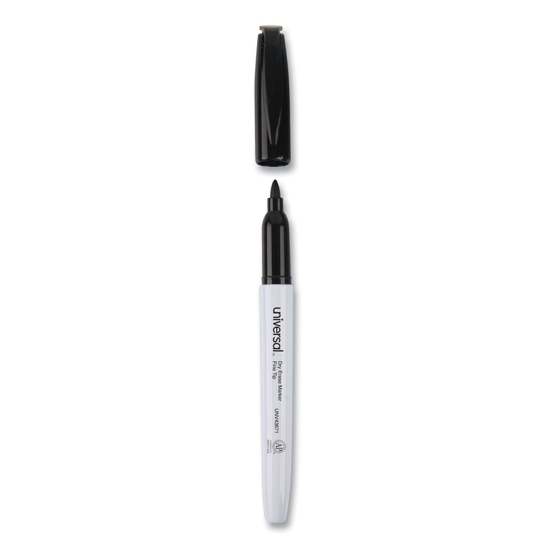 Universal Pen Style Dry Erase Marker, Fine Bullet Tip, Black, Dozen
