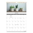 Blueline 12-Month Wall Calendar, Succulent Plants Photography, 12 x 17, White/Multicolor Sheets, 12-Month (Jan to Dec): 2023