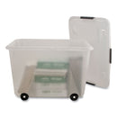 Advantus Rolling 15-Gal. Storage Box, Letter/Legal Files, 23.75" x 15.75" x 15.75", Clear