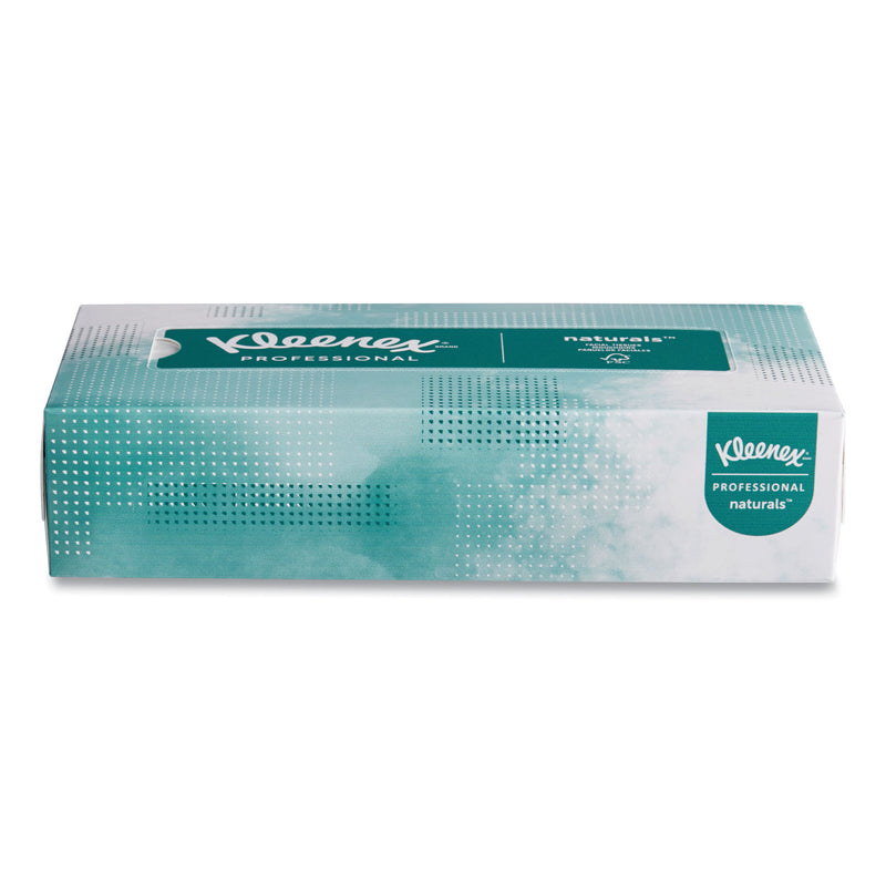 Kleenex Naturals Facial Tissue for Business, Flat Box, 2-Ply, White, 125 Sheets/Box