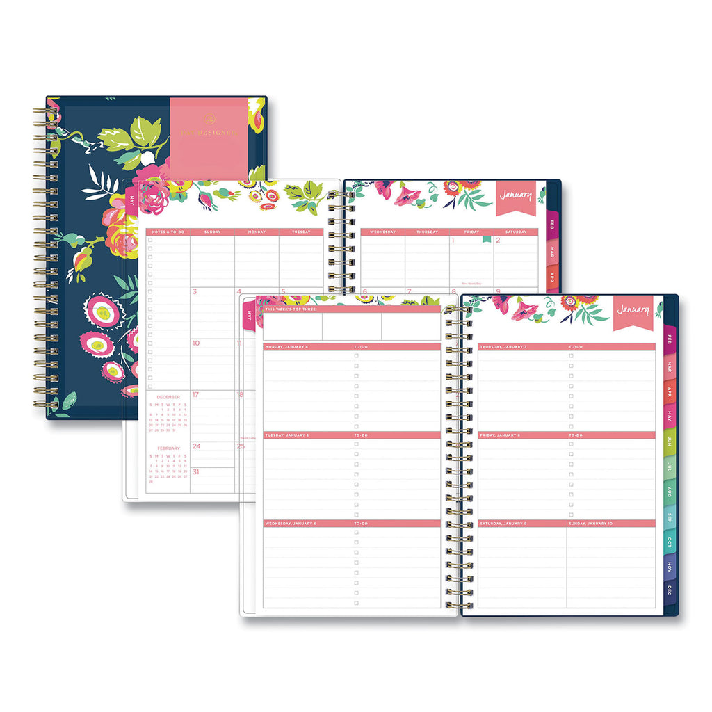 Blue Sky 2022-2023 Daily Monthly Planner, 5 x 8, by Day Designer, Black  Stripe 