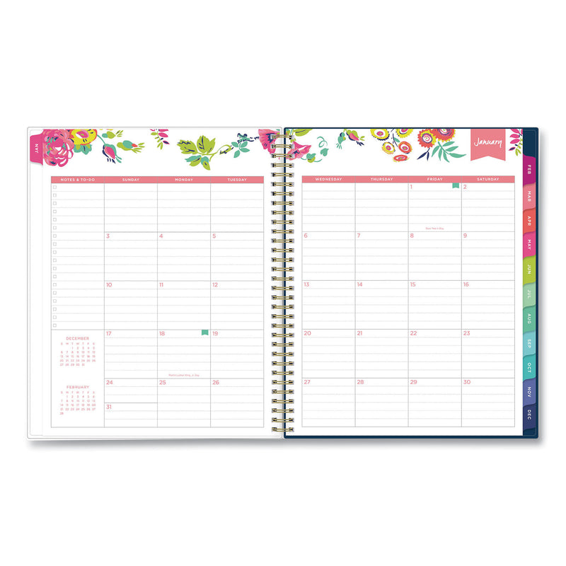 Blue Sky Day Designer Peyton Create-Your-Own Cover Weekly/Monthly Planner, Floral Artwork, 11 x 8.5, Navy, 12-Month (Jan-Dec): 2023