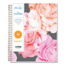Blue Sky Joselyn Monthly Wirebound Planner, Joselyn Floral Artwork, 10 x 8, Pink/Peach/Black Cover, 12-Month (Jan to Dec): 2023