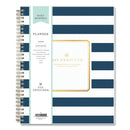 Blue Sky Day Designer Navy Stripe Daily/Monthly Planner, Navy Stripe Artwork, 10 x 8, Navy/White Cover, 12-Month (Jan to Dec): 2023