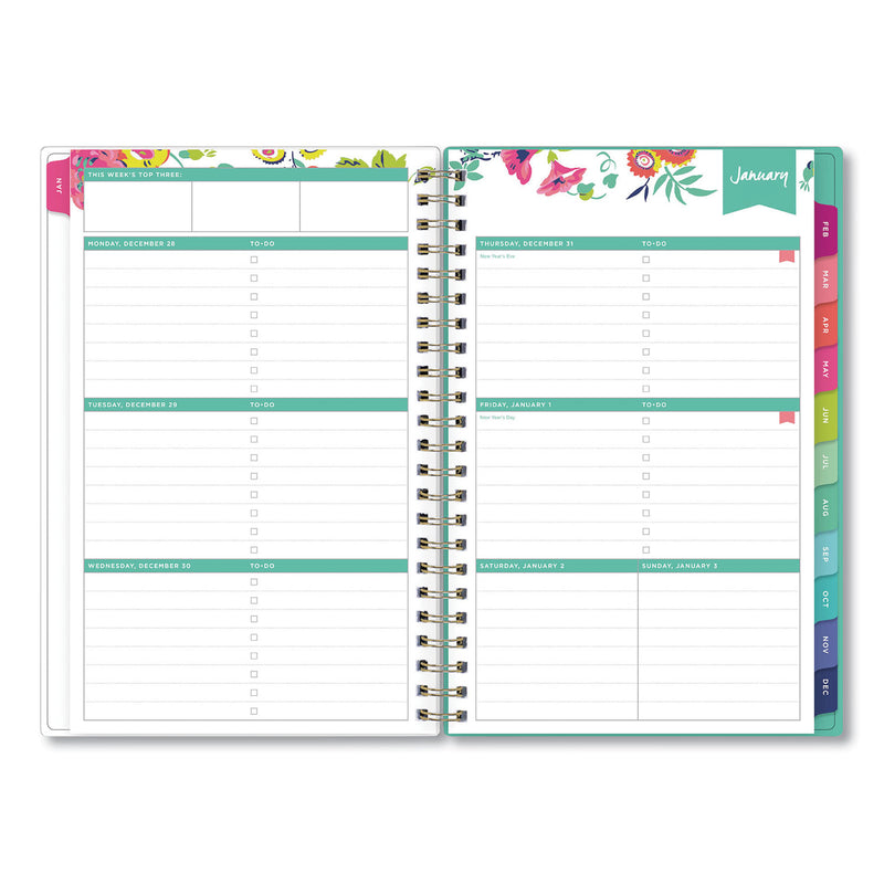 Blue Sky Day Designer Peyton Create-Your-Own Cover Weekly/Monthly Planner, Floral Artwork, 8 x 5, White, 12-Month (Jan-Dec): 2023