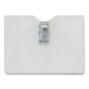 Advantus Security ID Badge Holders with Clip, Horizontal, Clear 3.5" x 3" Holder, 3.5" x 3" Insert, 50/Box