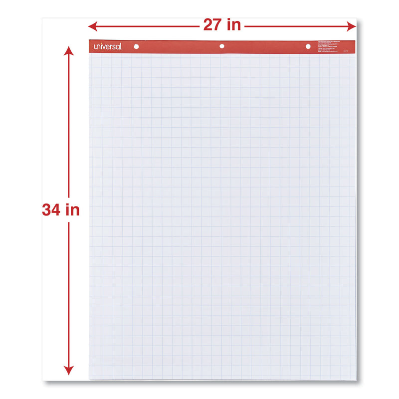 Universal Easel Pads/Flip Charts, Quadrille Rule (1 sq/in), 27 x 34, White, 50 Sheets, 2/Carton