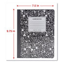 Universal Composition Book, Medium/College Rule, Black Marble Cover, 9.75 x 7.5, 100 Sheets, 6/Pack