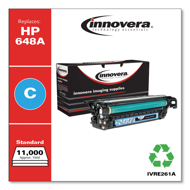Innovera Remanufactured Cyan Toner, Replacement for 648A (CE261A), 11,000 Page-Yield