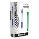 Zebra Z-Grip MAX Ballpoint Pen, Retractable, Medium 1 mm, Blue Ink, Silver Barrel, 12/Pack