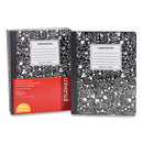 Universal Composition Book, Medium/College Rule, Black Marble Cover, 9.75 x 7.5, 100 Sheets, 6/Pack