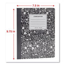 Universal Composition Book, Wide/Legal Rule, Black Marble Cover, 9.75 x 7.5, 100 Sheets, 6/Pack