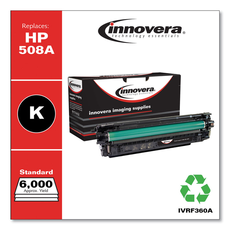 Innovera Remanufactured Black Toner, Replacement for 508A (CF360A), 6,000 Page-Yield