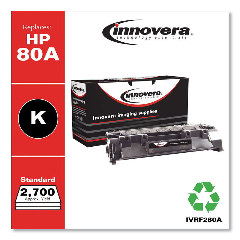 Innovera Remanufactured Black Toner, Replacement for 80A (CF280A), 2,700 Page-Yield