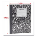 Universal Composition Book, Wide/Legal Rule, Black Marble Cover, 9.75 x 7.5, 100 Sheets