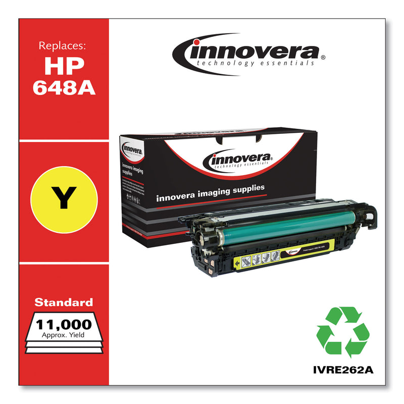 Innovera Remanufactured Yellow Toner, Replacement for 648A (CE262A), 11,000 Page-Yield