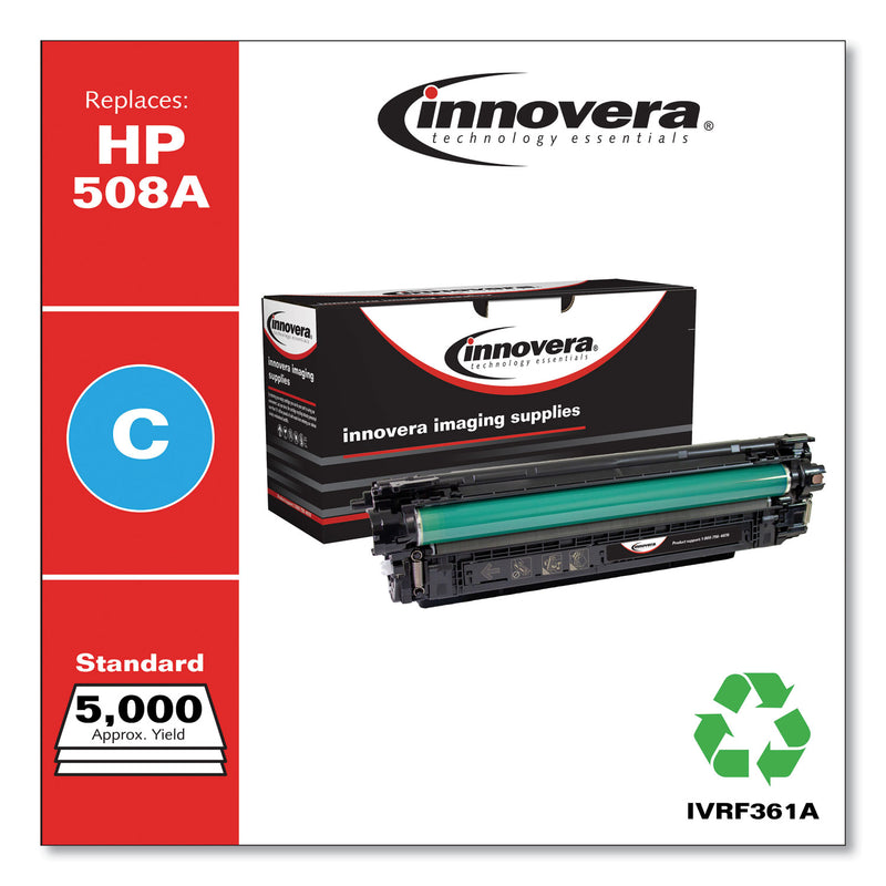 Innovera Remanufactured Cyan Toner, Replacement for 508A (CF361A), 5,000 Page-Yield