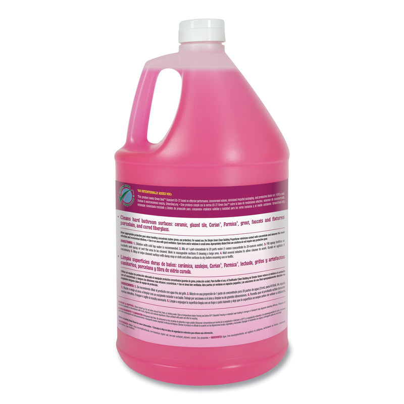 Simple Green Clean Building Bathroom Cleaner Concentrate, Unscented, 1 gal Bottle, 2/Carton