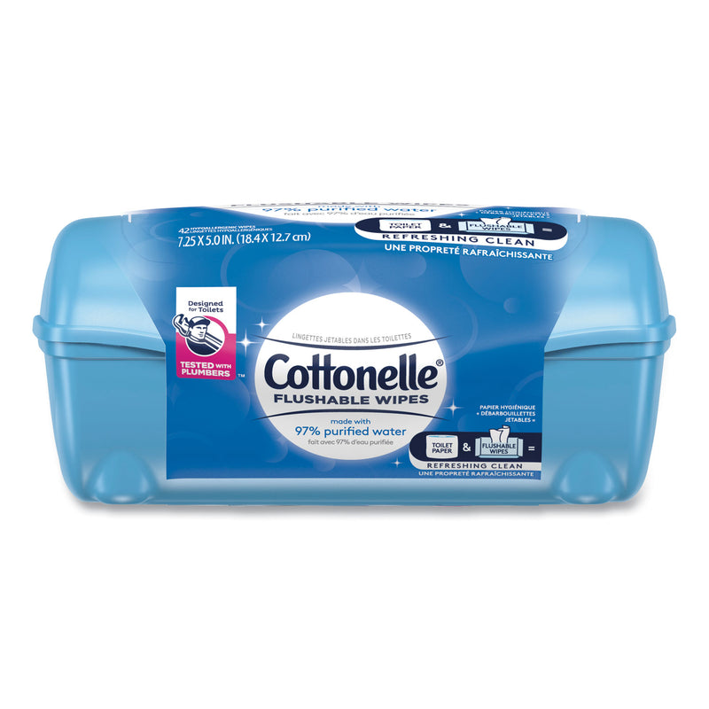 Cottonelle Fresh Care Flushable Cleansing Cloths, 3.75 x 5.5, White, 42/Pack, 8 Packs/Carton