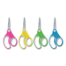 Westcott Soft Handle Kids Scissors, Pointed Tip, 5" Long, 1.75" Cut Length, Assorted Straight Handles, 12/Pack