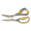 Westcott Titanium Bonded Workbench Shears, 8" Long, 3" Cut Length, Gray/Yellow Offset Handle