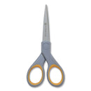Westcott Titanium Bonded Scissors, 5" and 7" Long, 2.25" and 3.5" Cut Lengths, Gray/Yellow Straight Handles, 2/Pack
