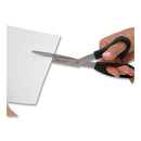 Westcott Value Line Stainless Steel Shears, 8" Long, 3.5" Cut Length, Black Offset Handles, 3/Pack