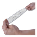 Westcott Non-Shatter Flexible Ruler, Standard/Metric, 12" Long, Plastic, Clear