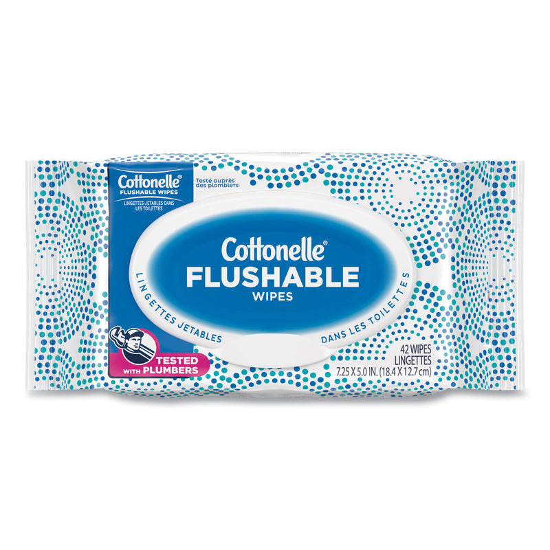 Cottonelle Fresh Care Flushable Cleansing Cloths, 3.73 x 5.5, White, 84/Pack