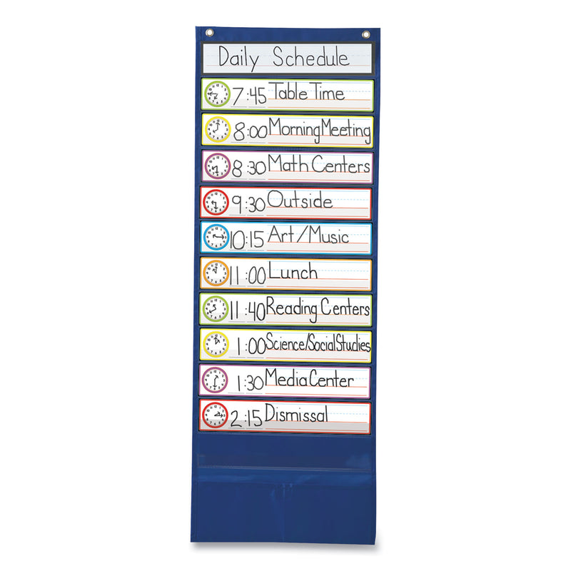 Carson-Dellosa Education Deluxe Scheduling Pocket Chart, 13 Pockets, 13 x 36, Blue