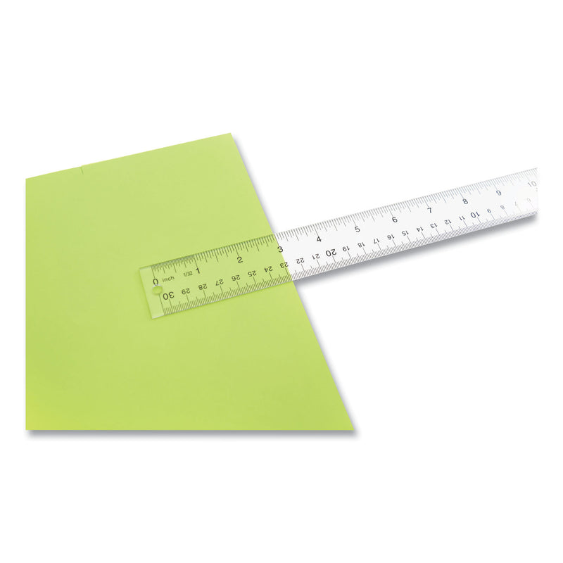 Westcott Clear Flexible Acrylic Ruler, Standard/Metric, 12" Long, Clear