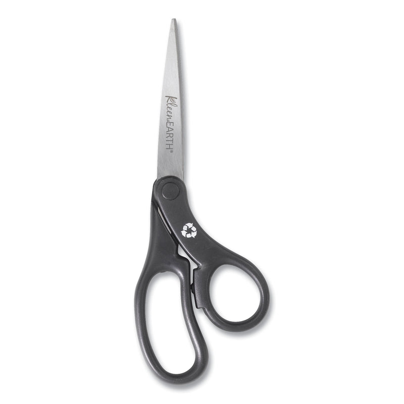 Westcott KleenEarth Basic Plastic Handle Scissors, 8" Long, 3.1" Cut Length, Black Offset Handle
