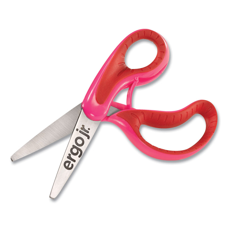Westcott Ergo Jr. Kids' Scissors, Rounded Tip, 5" Long, 1.5" Cut Length, Randomly Assorted Offset Handles