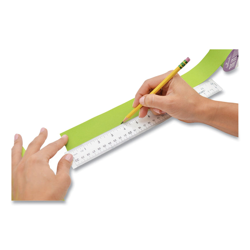 Westcott Clear Flexible Acrylic Ruler, Standard/Metric, 12" Long, Clear